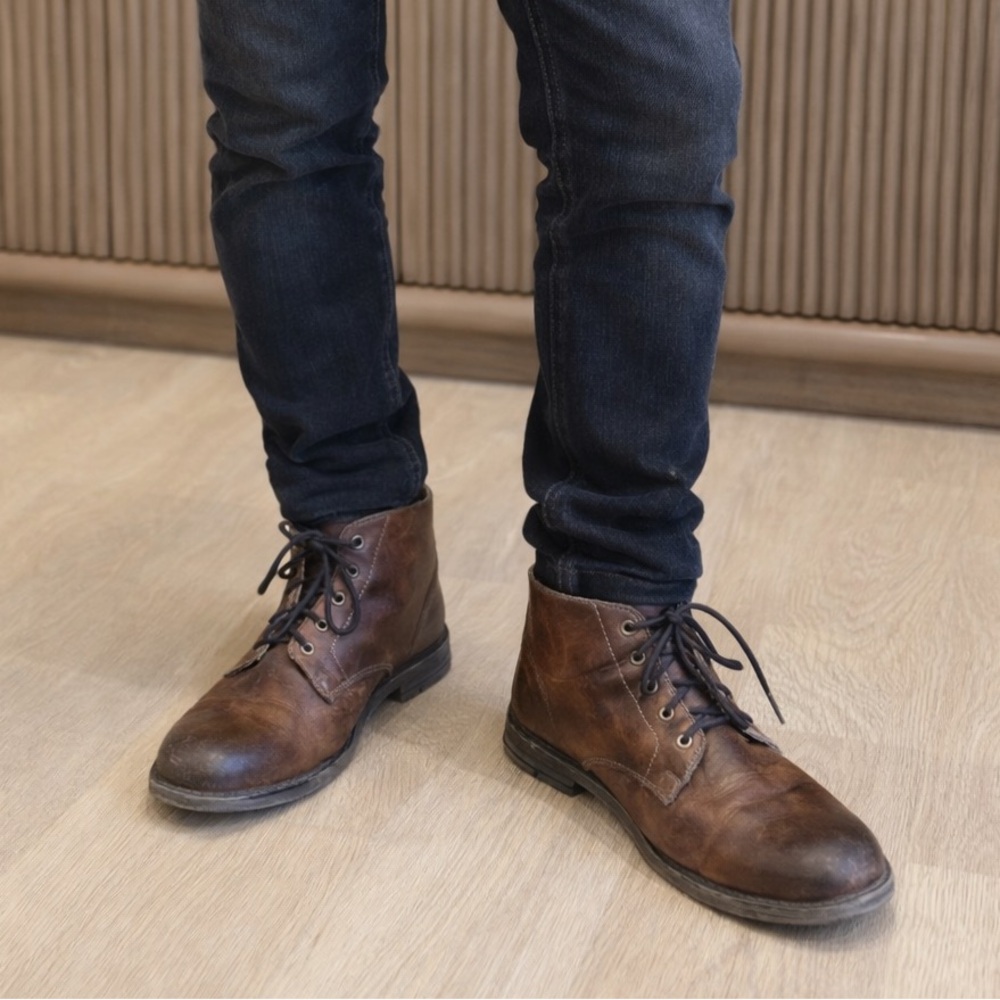 Bed Stu Hoover Chukka Brown Leather Men's Boots size 10
